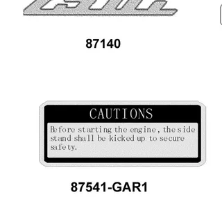 87541-GAR1-C01-T01 CAUTION SIDE STAND — diagram cutout