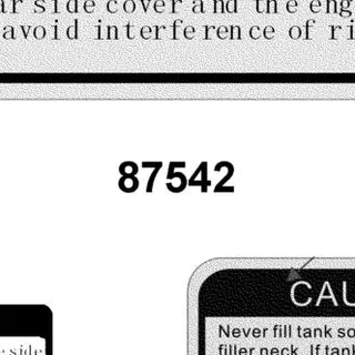 87542-GAR1-C01-T01 MARK MAINT CAUTION R — diagram cutout