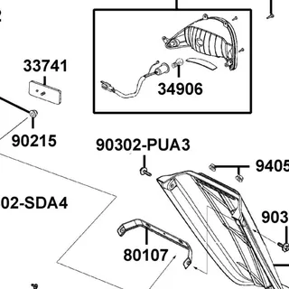 90302-PUA3-B51 BOLT-WASH 5*12 — diagram cutout