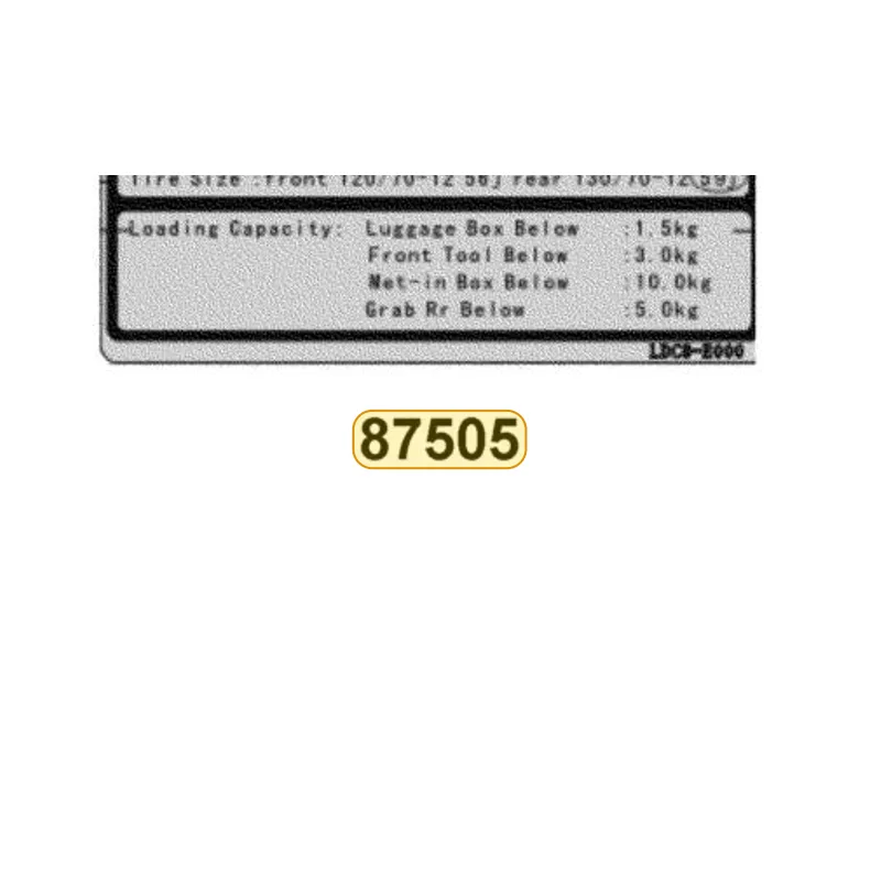87505-LDC8-E11-T01 LABEL TIRE — diagram cutout