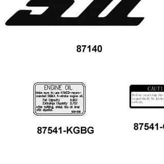 87541-KGBG-E01-T01 LABEL OIL CAP — diagram cutout