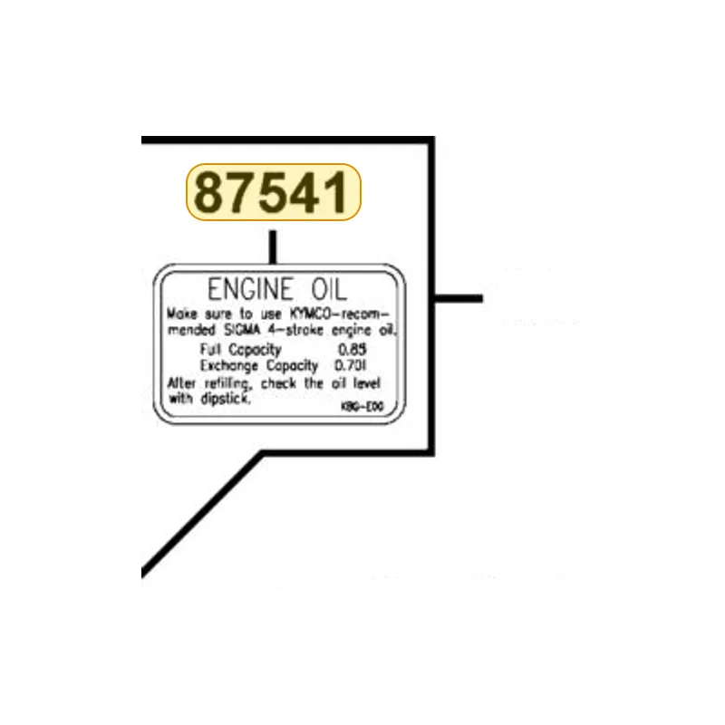 87541-KGBG-MG0-T01 LABEL OIL CAP — diagram cutout
