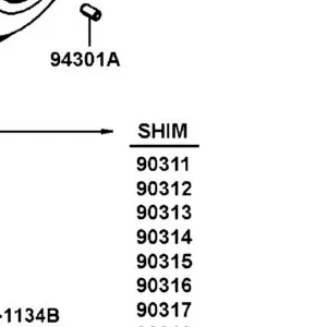 90311-PWB1-900 SHIM DRIVEN BEVEL GEAR A (0.575~0.625) — diagram cutout
