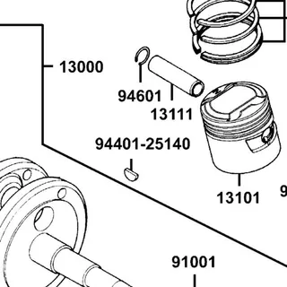 94401-25140 WOODRUFF KEY 25*14 — diagram cutout