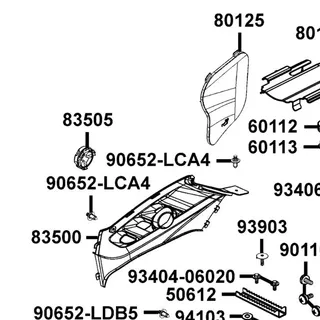 90652-LCA4-E00 CLIP MUDGUARD — diagram cutout
