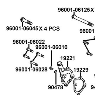 96001-06022-06 BOLT FLANGE SH 6X22 — diagram cutout