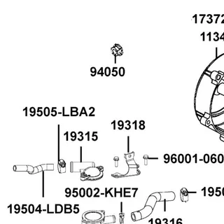 19505-LBA2-E00 CLAMP WATER HOSE — diagram cutout