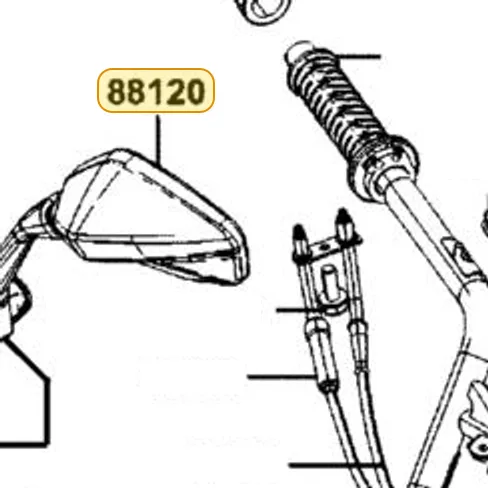 88120-AKB8-M30 Mirror Assembly Left Back — diagram cutout