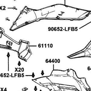 61110-AKB8-E00-N1R FENDER FRONT INNER (Black) — diagram cutout