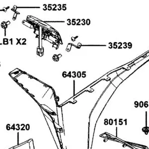 64305-AKB8-E00-N1R SKIRT R SIDE (Black) — diagram cutout
