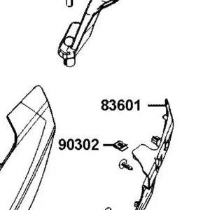 83601-AKB8-E00-N1R COVER B ASSY L BODY (Black) — diagram cutout