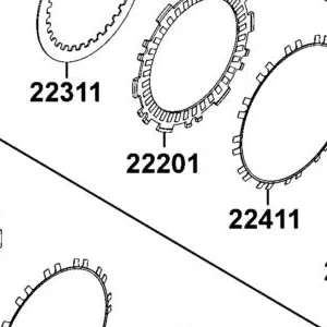 22201-LGC6-305 DISK SET CLUTCH FRICTION (1SET:6PCS) — diagram cutout