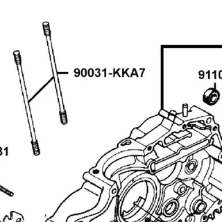 90031-KKA7-900 BOLT A STUD 8MM 8*225 — diagram cutout