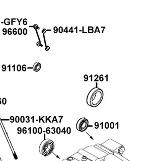 90441-LBA7-900 PLATE BRG HOLD — diagram cutout