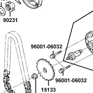 96001-06032-06 BOLT FLANGE SH 6*32 — diagram cutout