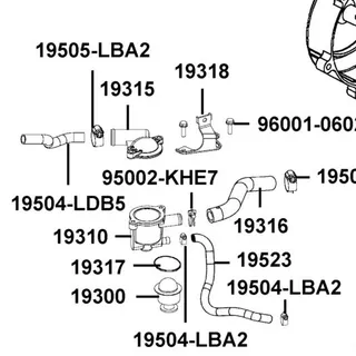 95002-KHE7-900 CLIP WATER HOSE — diagram cutout