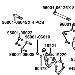 96001-06010-00 BOLT FLANGE SH 6X10 — diagram cutout