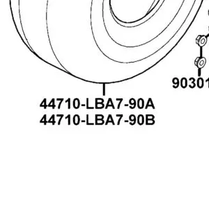 44710-LBA7-90A TIRE ASSY FR AT21*7-10 4P TL /KENDA — diagram cutout