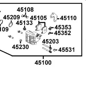 45100-LBA7-900-NJA CALIPER ASSY FR R (Silver) — diagram cutout