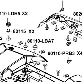 80110-LBA7-900 RUBBER REAR FENDER — diagram cutout