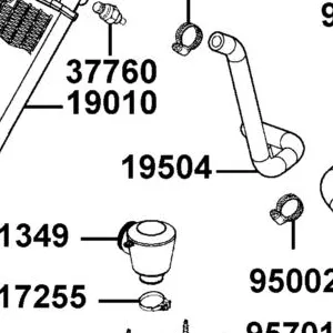19504-LBA7-900 HOSE WATER D RADIATOR-ENG — diagram cutout