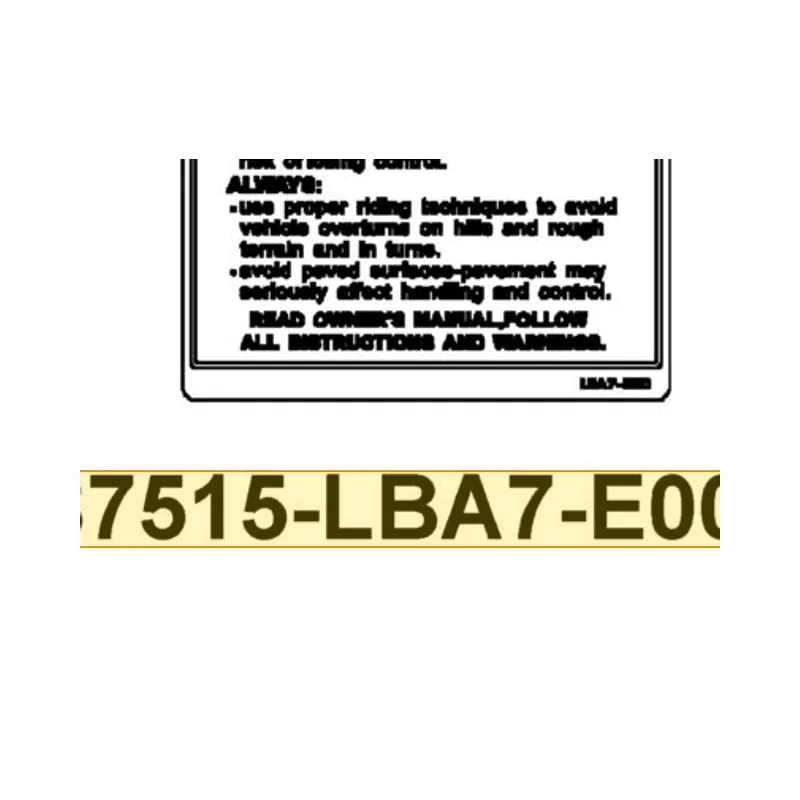 87515-LBA7-E00-T01 CAUTION LIST — diagram cutout