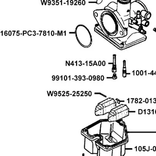 99101-393-0980 MAIN JET — diagram cutout