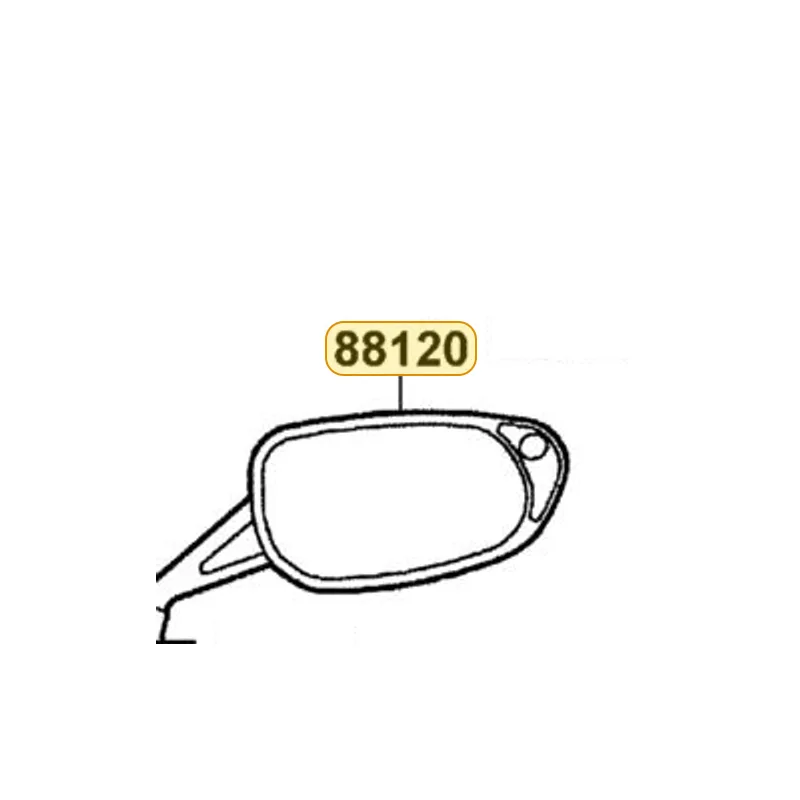 88120-KHD8-900-N8P MIRROR ASSY L BACK (Bright Silver) — diagram cutout