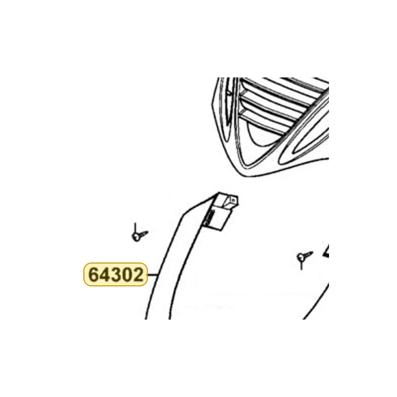 64302-KHD8-900-N8P MOLDING FR (Bright Silver) — diagram cutout