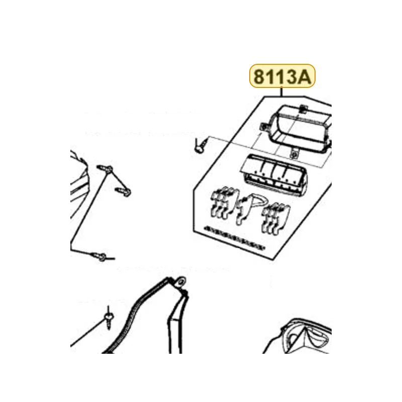 8113A-KHD8-900-N1R LOUVER ASSY R (Black) — diagram cutout