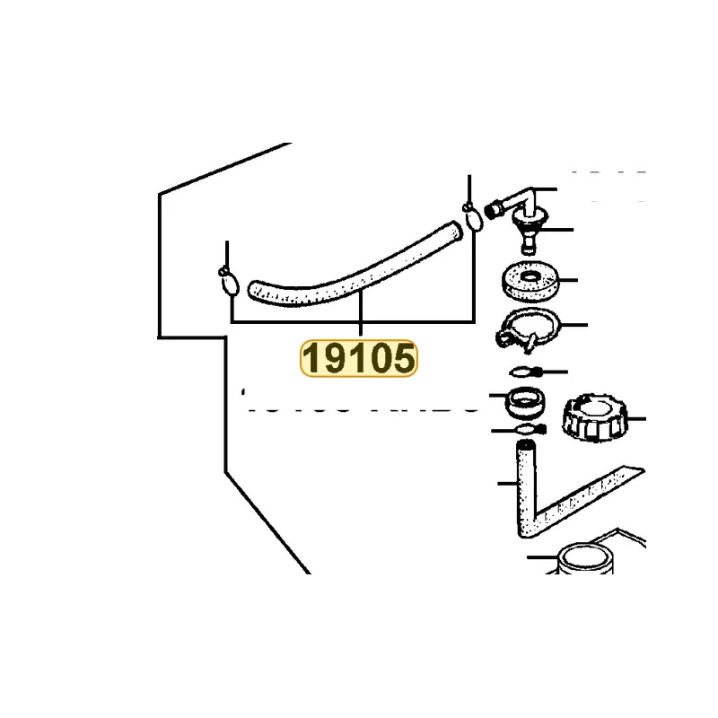 19105-KHD8-900 HOSE ASSY RESERVE TANK-WATER COOLER — diagram cutout