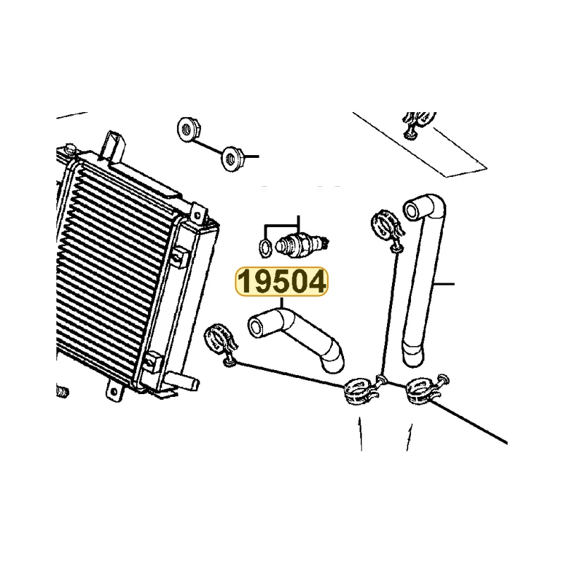 19504-KHD8-900 HOSE WATER D RADIATOR — diagram cutout