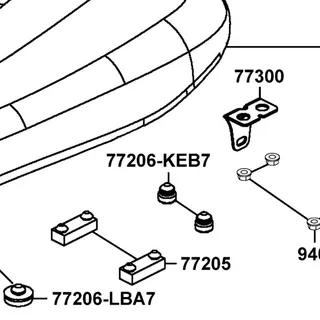 77206-KEB7-900 RUBBER SEAT CUSH — diagram cutout