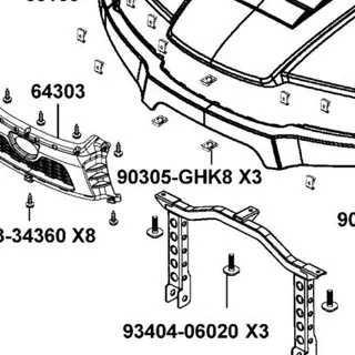 90305-GHK8-001 NUT CLIP 6MM — diagram cutout