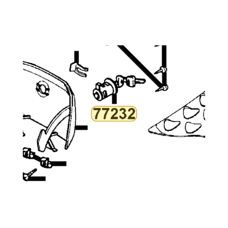 77232-GLW0-315-M2 LOCK SET FUEL LID — diagram cutout