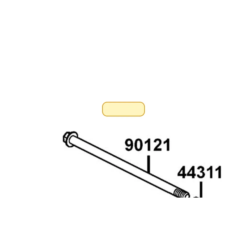 44301-LKG2-900 AXLE FR WHEEL M12*255MM — diagram cutout