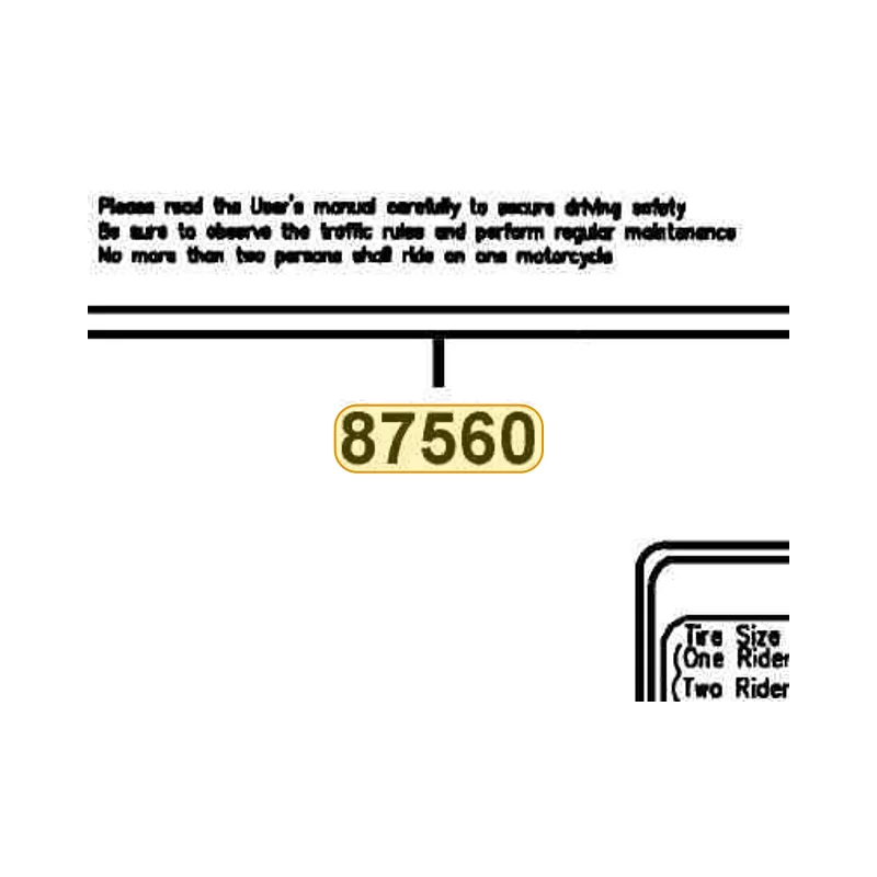 87560-GAR1-E00-T01 MARK DRIVE CAUTION — diagram cutout