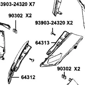 64313-AGJ5-E00-JUP MOLDING B L SIDE — diagram cutout
