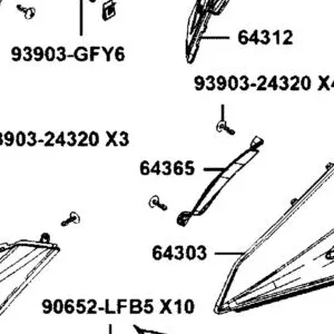 64365-AGJ5-E00-N1R COVER B, L SID (Black) — diagram cutout