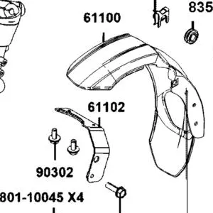 61102-AGJ5-E00 FENDER COVER STAY, R SIDE — diagram cutout