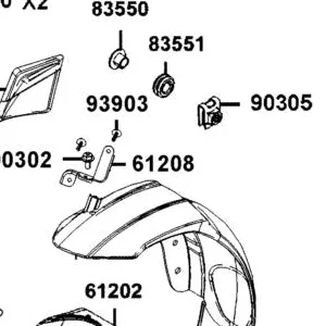 61208-AGJ5-E00 FR FENDER COVER L STAY — diagram cutout