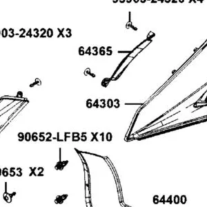 64303-AGJ5-M30-T4P MOLDING A.L SIDE — diagram cutout