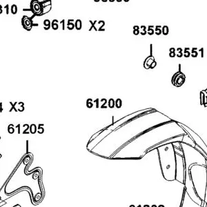 61200-AGJ5-E00-N1R FENDER L,FR TIRE (Black) — diagram cutout