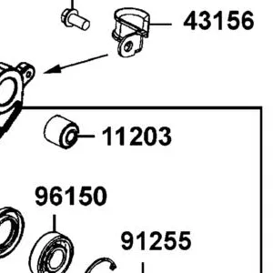 11203-LBA2-E00 RUB BUSH L CASE — diagram cutout