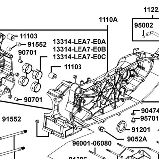 13314-LEA7-E0B BEARING CRANK SHAFT A (GREEN/1.991~1.994) — diagram cutout