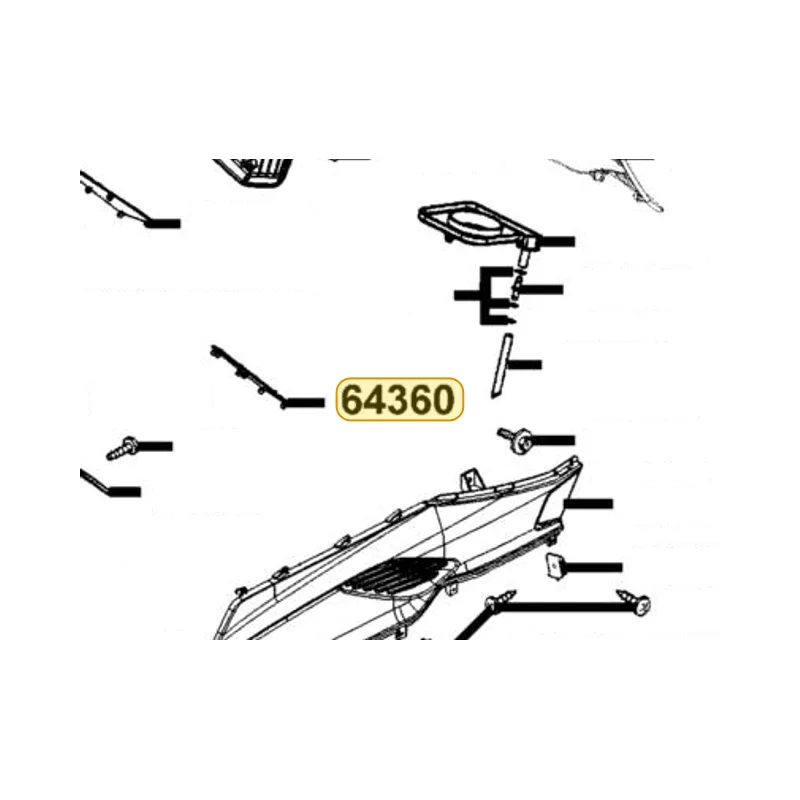 64360-LEA7-E00-N1R MAT L LEG SHIELD (Black) — diagram cutout