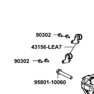 43156-LEA7-E00 CLAMPER HOSE RR — diagram cutout