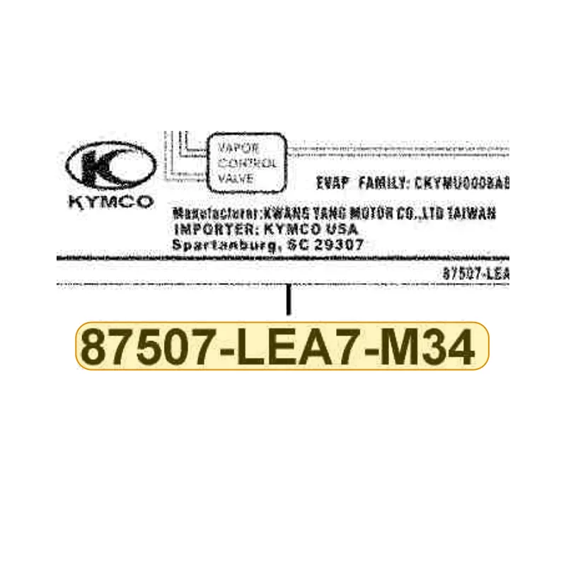 87507-LEA7-M34-T01 MARK OF CANISTER L/O — diagram cutout