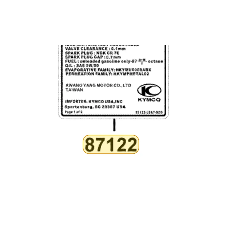 87122-LEA7-M39-T01 MARK EVAPORATIVE E/M — diagram cutout