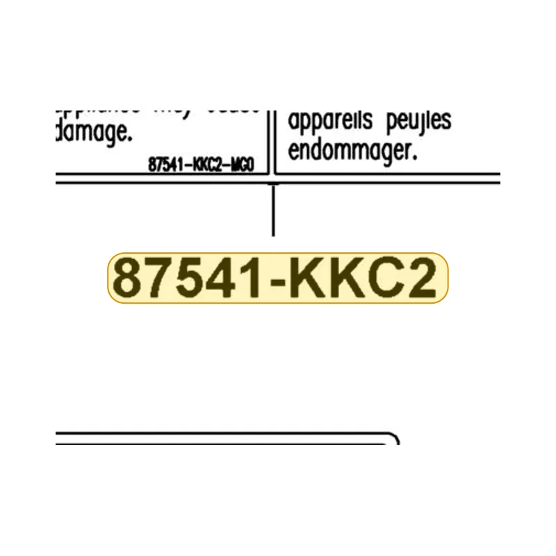87541-KKC2-MG0-T01 CAUTION MOBILE PHONE — diagram cutout